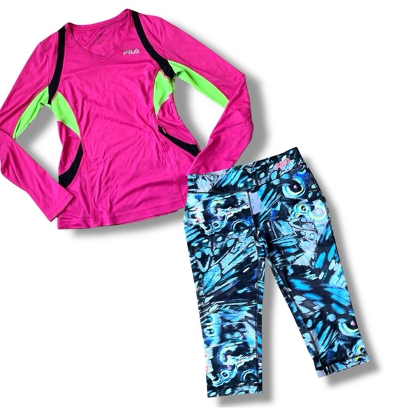 Lot of 2 FILA Sport Women’s Performance Athletic Running Shirt & Leggings XS-S - Picture 1 of 15